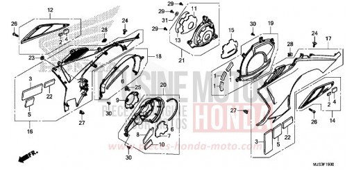 COUVERCLE DE MOTEUR/PANNEAU LATERAL NC750JH de 2017